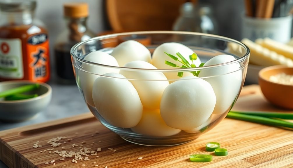 soak rice cakes briefly