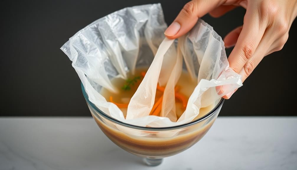 soak rice paper wrappers