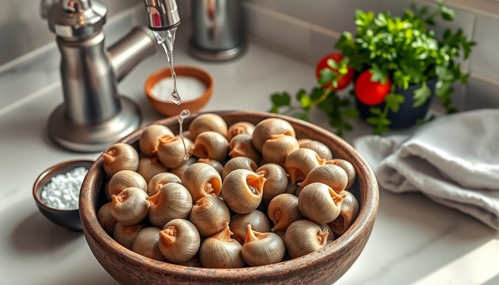 thoroughly clean the snails