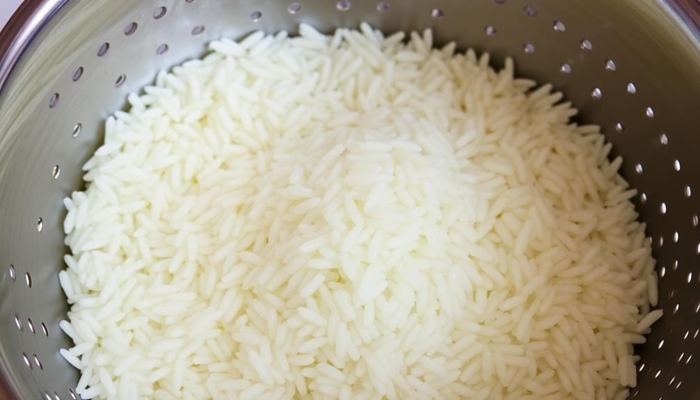 thoroughly drain soaked rice