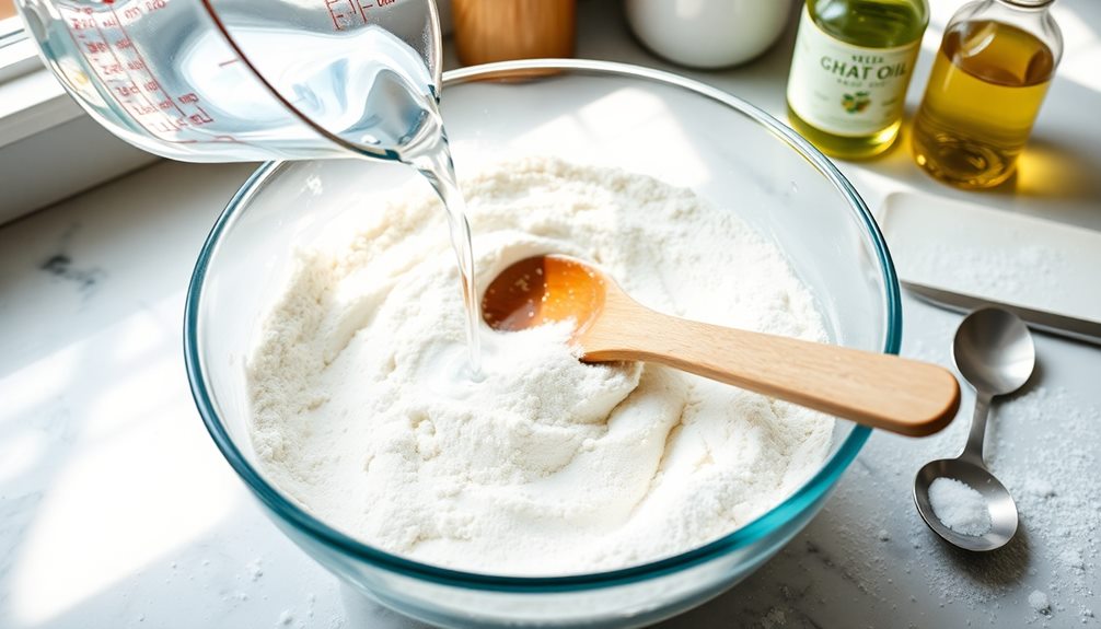 thoroughly mix dough ingredients