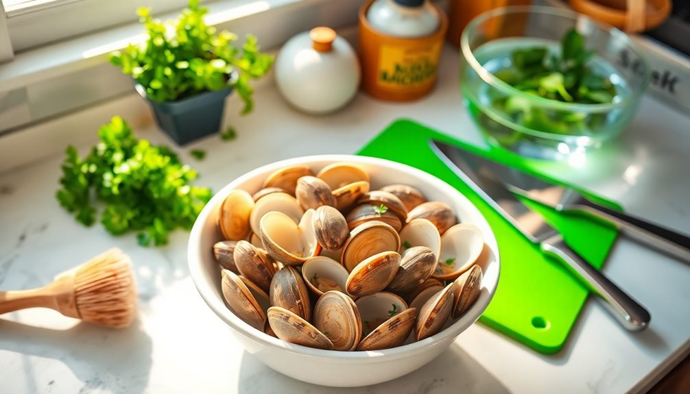 thoroughly prepare fresh clams