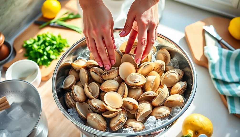 thoroughly prepare fresh clams