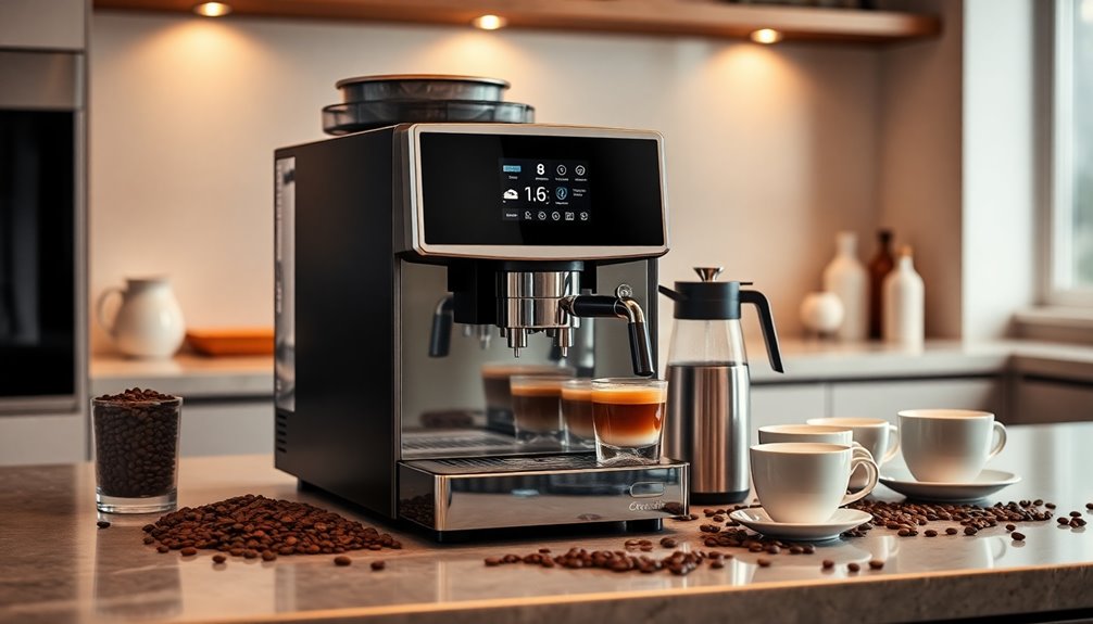 touch screen espresso machine selection