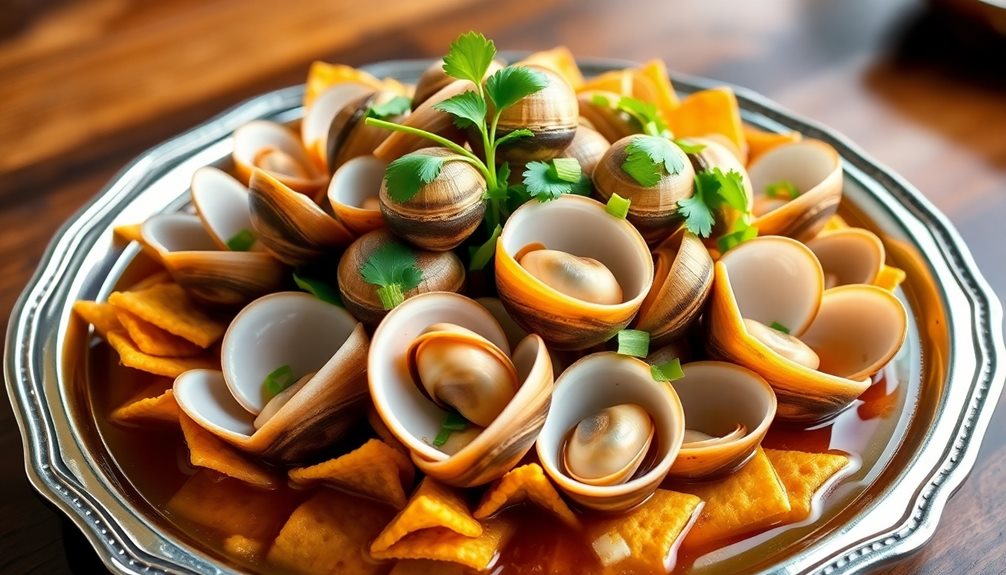 vietnamese clams rice crackers