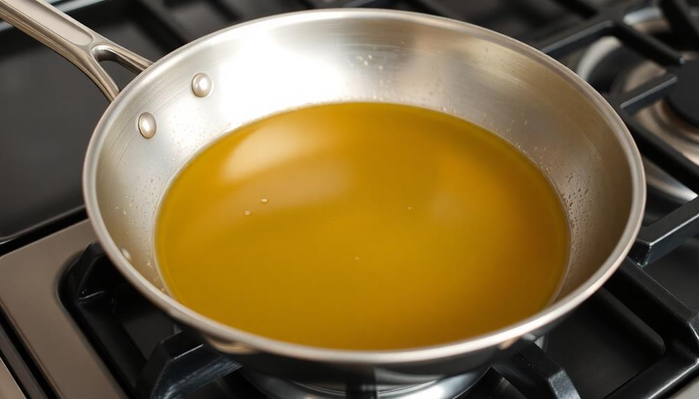 warm oil medium heat