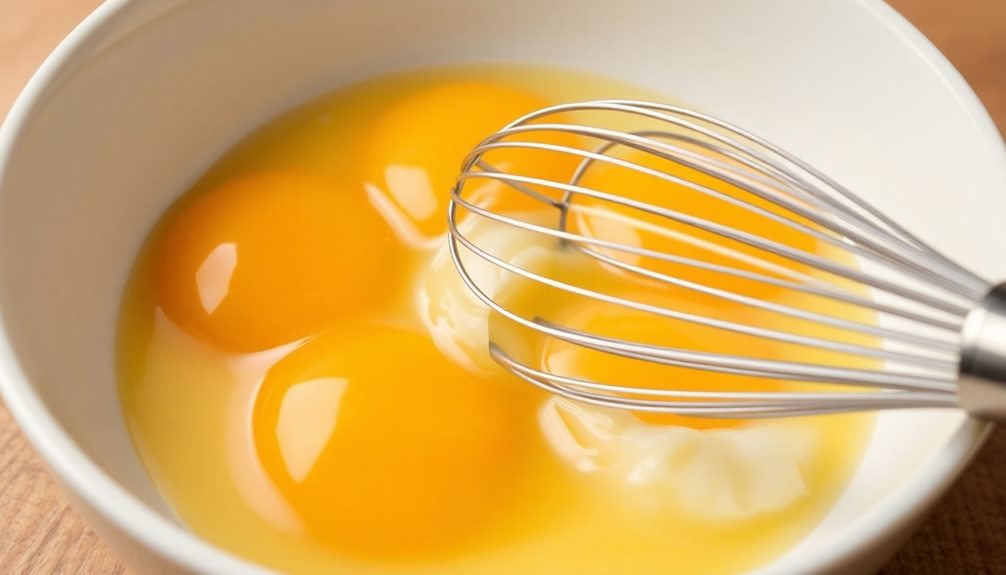 whisk eggs light fluffy