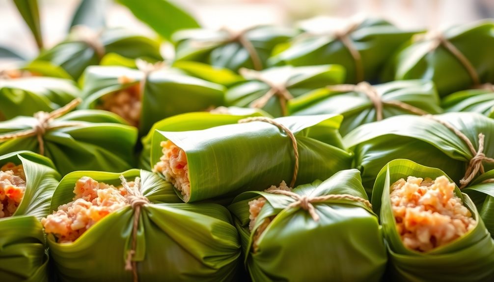 wrap food in leaves