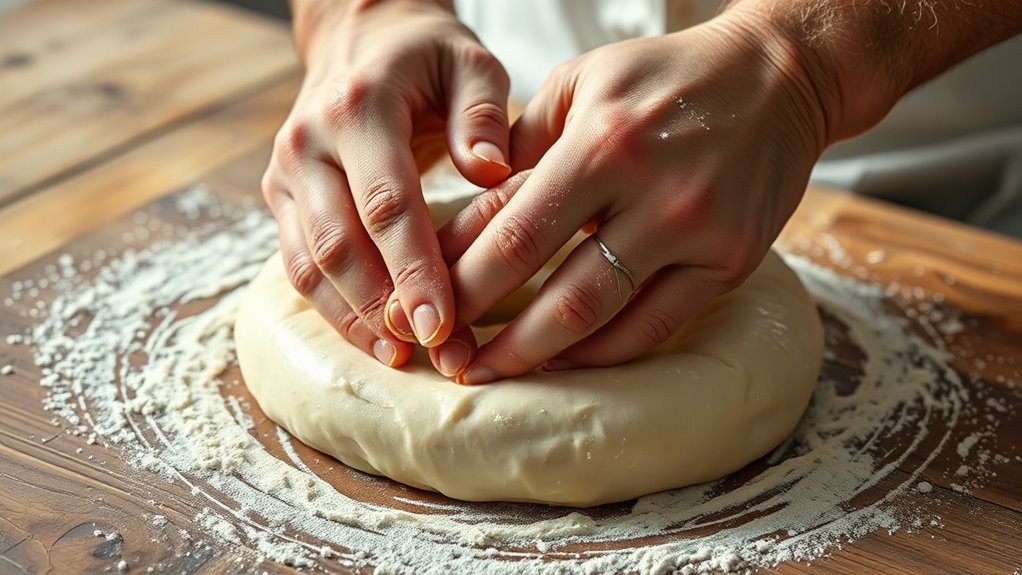 kneading affects gluten development