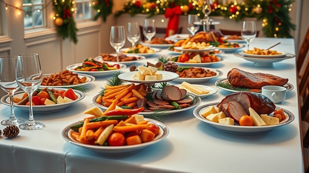 arrange food and decorations