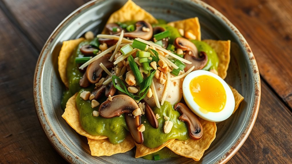 asian inspired mexican chilaquiles