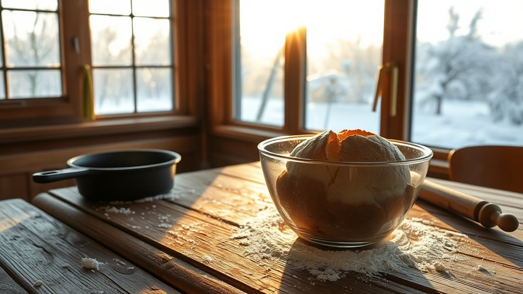 baking bread on snow