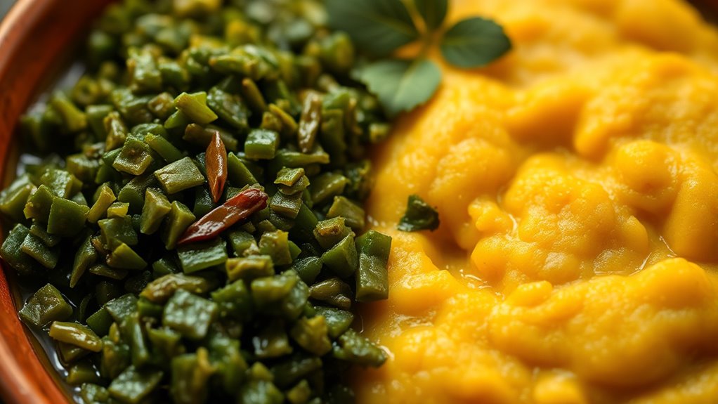 cameroonian greens and cornmeal