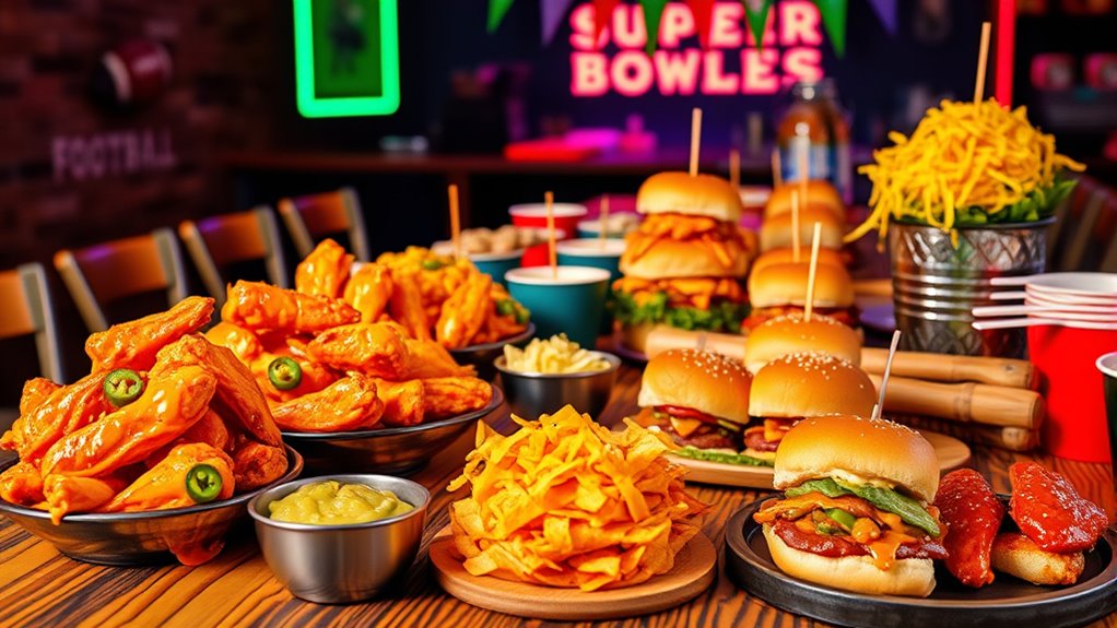 cheesy dips and spicy wings