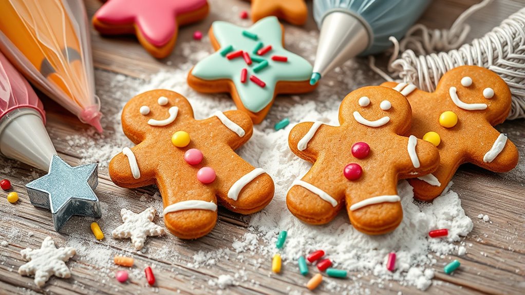 decorating cookies and gingerbread houses