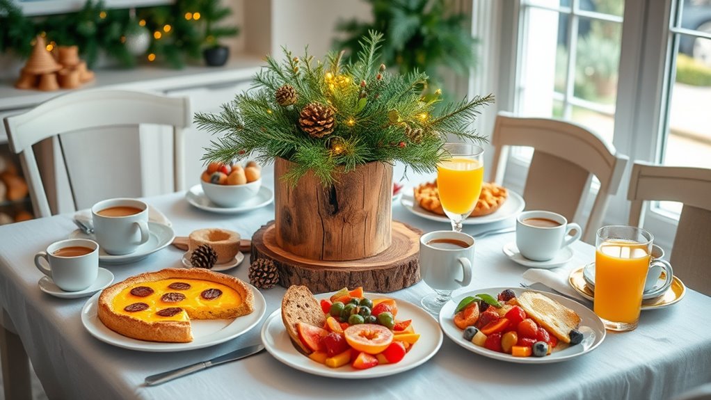 festive decor and drinks