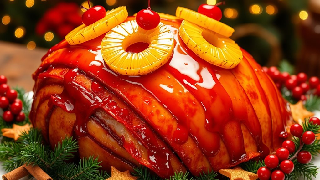 festive pineapple glazed ham