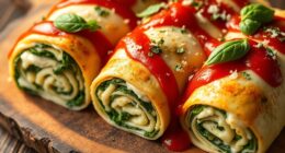 festive spinach lasagna rolls