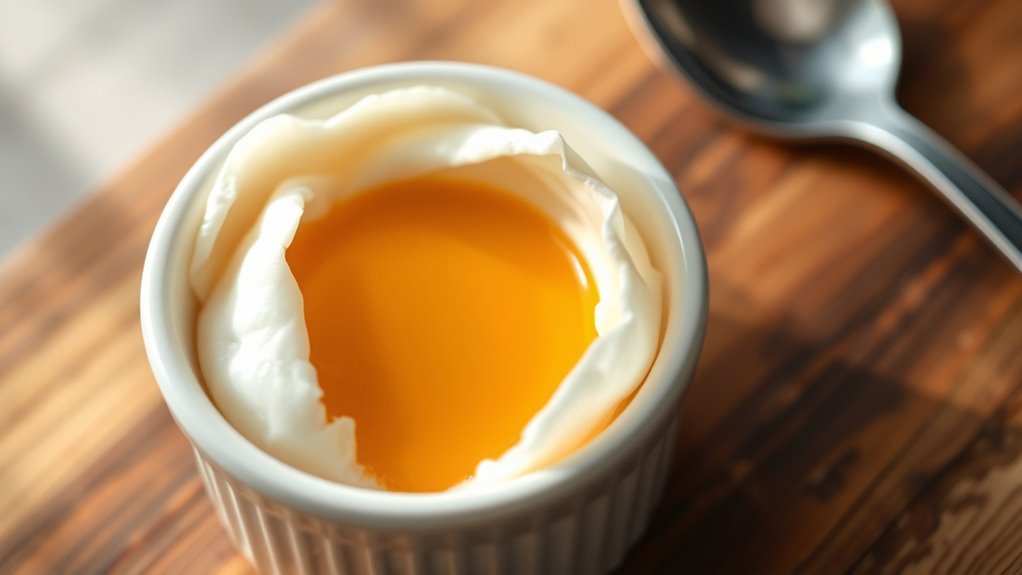 fresh eggs and gentle temperature