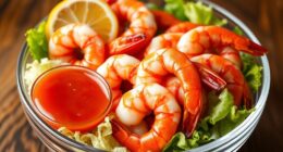 fresh shrimp with sauces