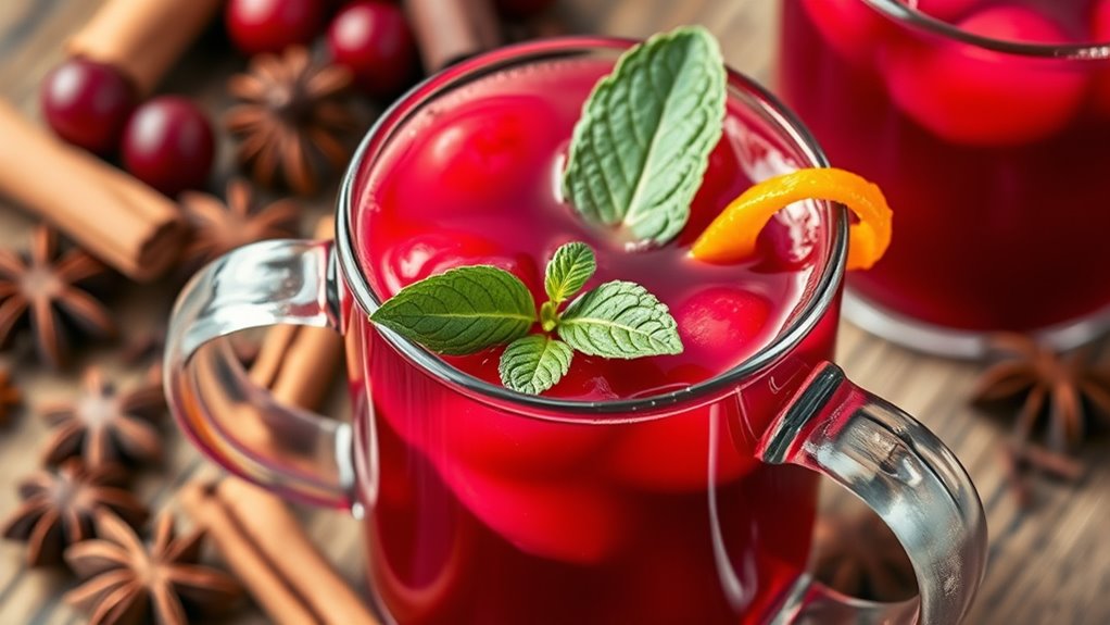 herbal cranberry spiced punch