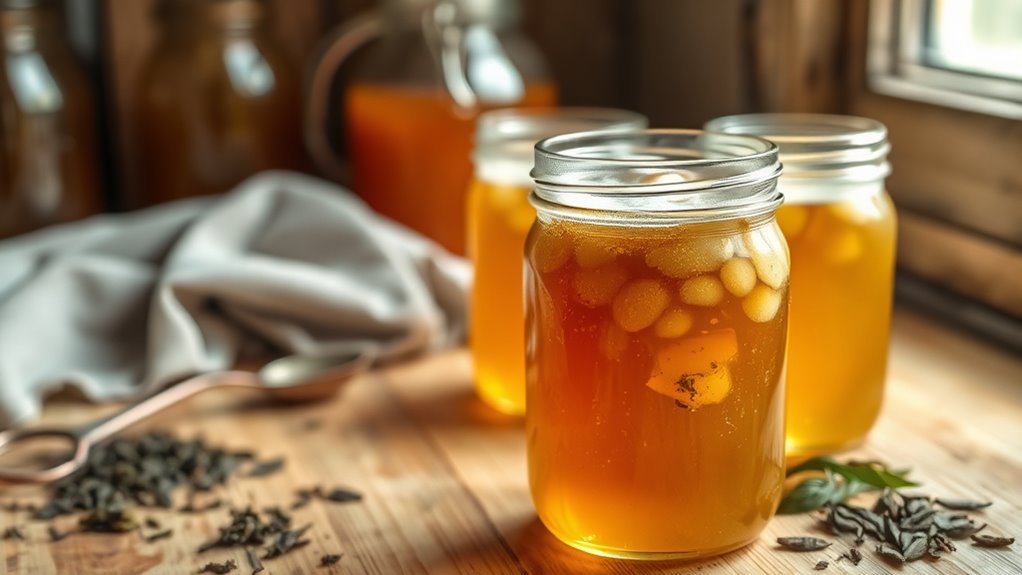 home brewed kombucha fermentation