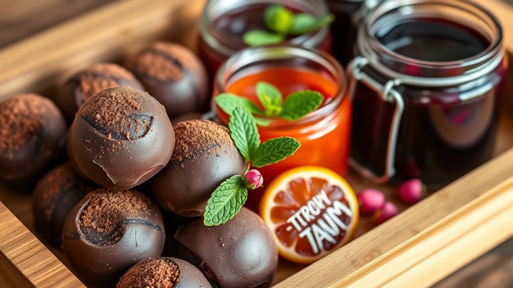 homemade chocolates and jams