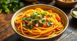 homemade indian chinese fusion noodles