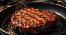 indoor winter steak grilling