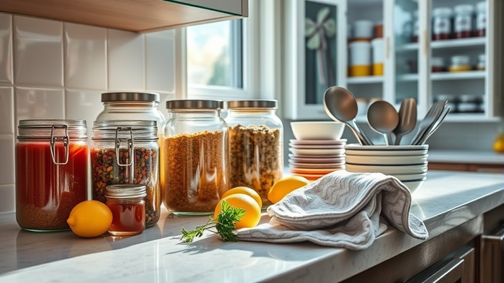 kitchen cleaning and organization