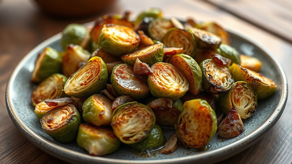 roasted brussels with garlic