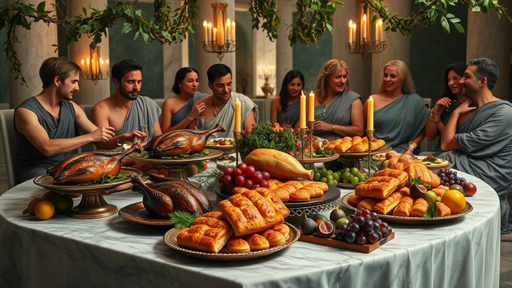 roman feasts emphasized social hierarchy