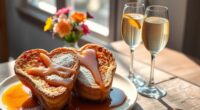 romantic heart shaped french toast