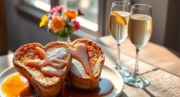 romantic heart shaped french toast