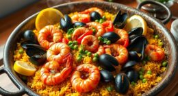 seafood paella family dinner