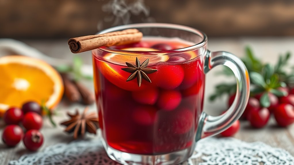 spiced cranberry herbal punch