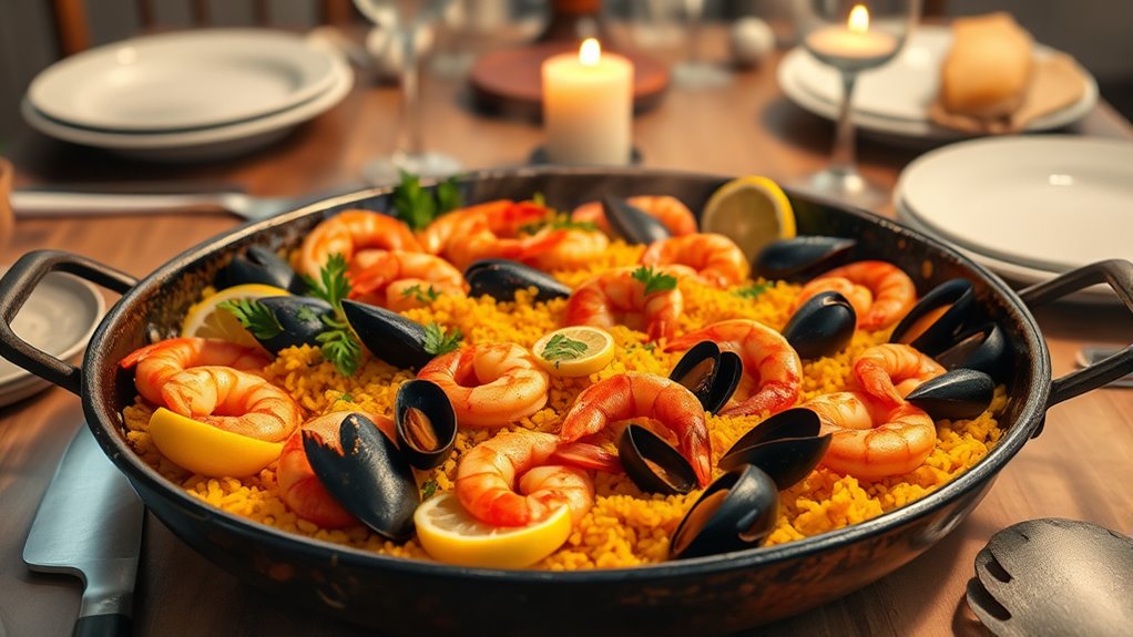 sustainable one pot seafood paella