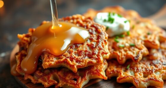 two variations of latkes