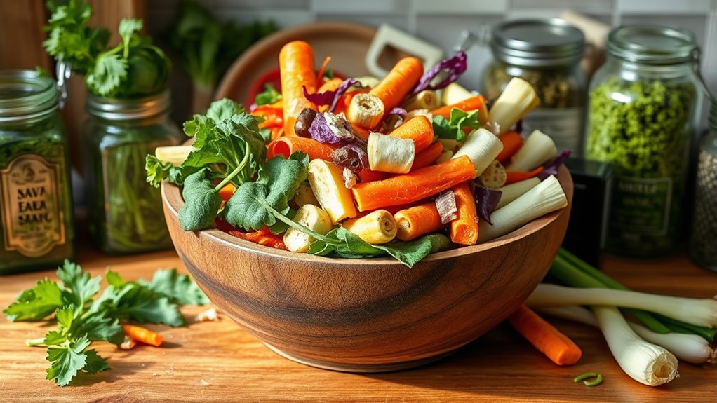 use organized vegetable scraps efficiently