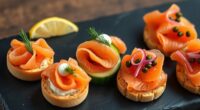 variety of smoked salmon canap s