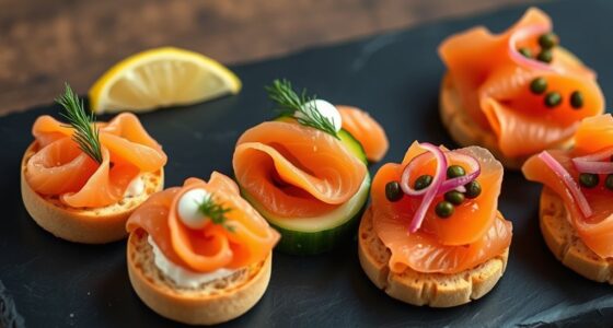 variety of smoked salmon canap s