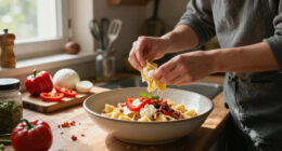 Gnocchi Estivi Con Mozzarella, Peperoni E Pancetta