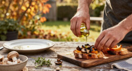 Autumn Bruschette: Mushroom, Squash, And New-Oil Toasts