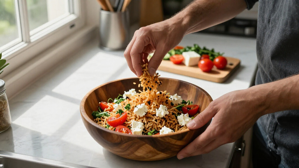Crispy Rice Salad With Feta