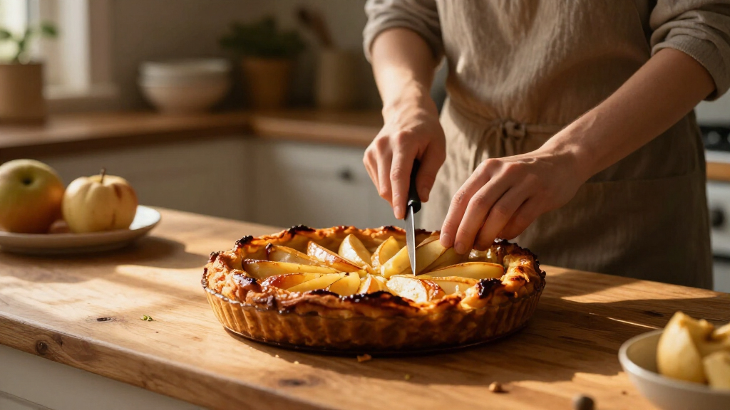 French Apple Skillet Custard Cake