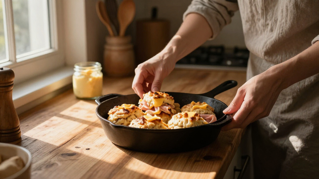 Ham And Cheese Butter-Swim Biscuits