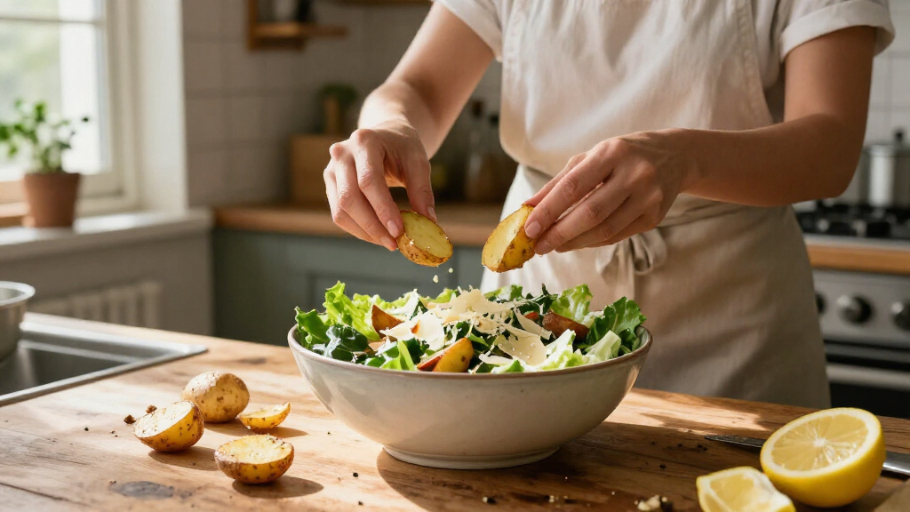 Crispy Potato Caesar Salad
